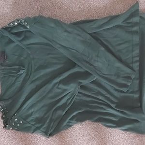I.D.O. Rhinestoned Green Sweater